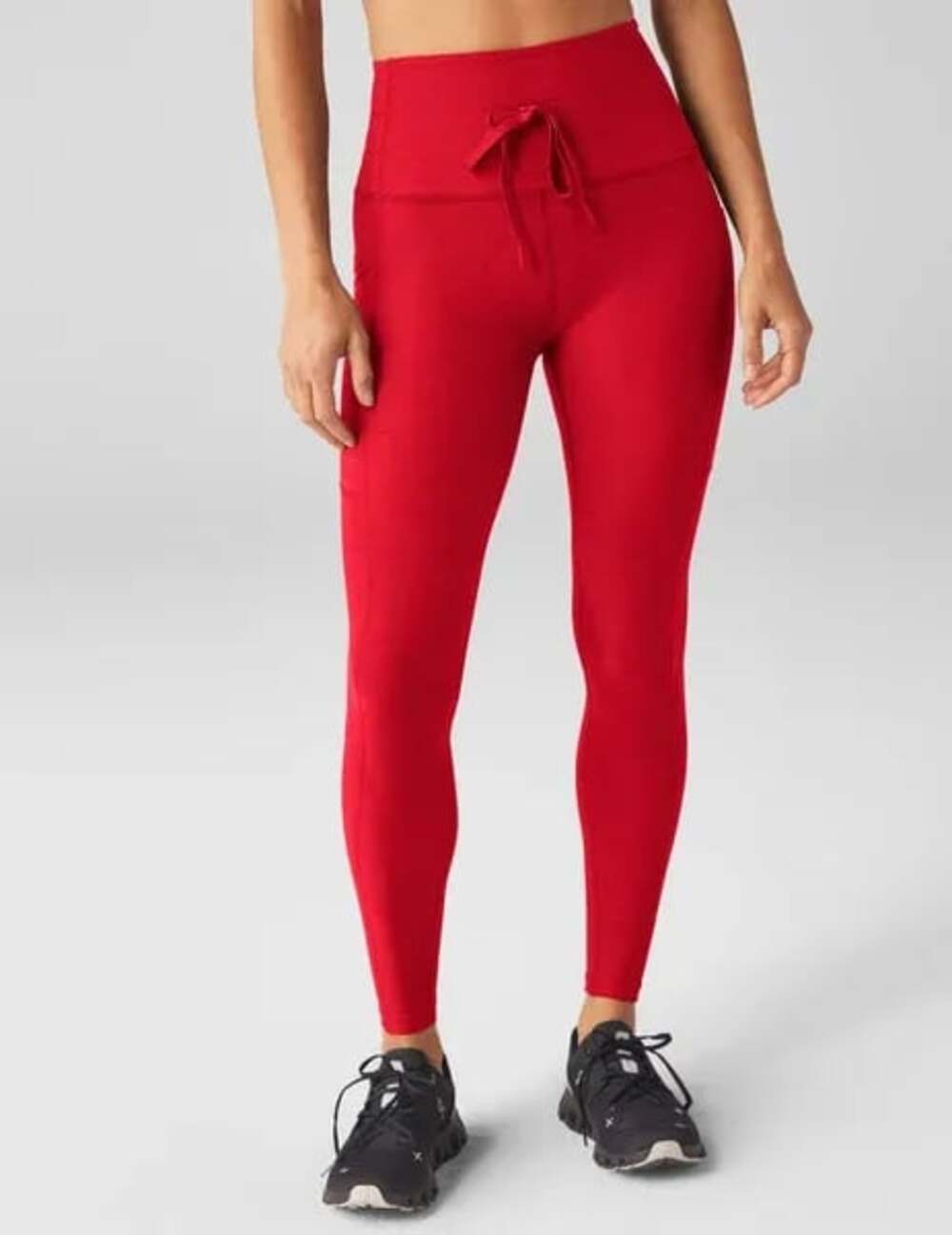 Beyond Yoga Spacedye Go Pocket Midi Legging in Candy Apple Red Heather